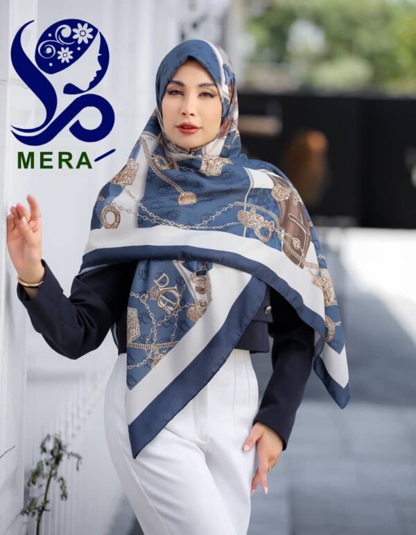 روسری آبی طرح هرمس