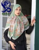 روسری حاشیه چهارخونه سبز