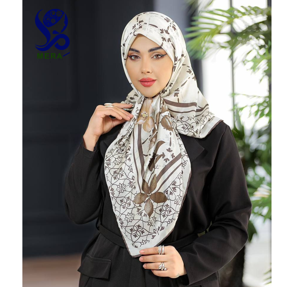 scarf روسری حاشیه دار طرح گل