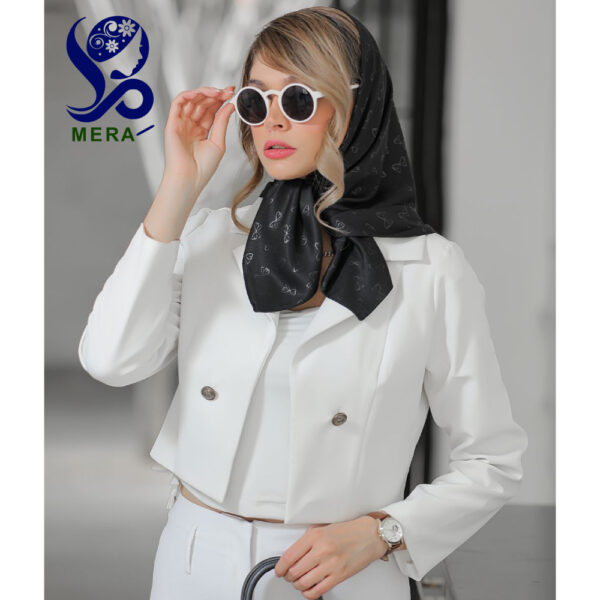 مینی اسکارف مشکی ژاکارد