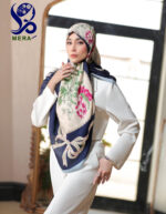 روسری گلدار طرح پاپیون