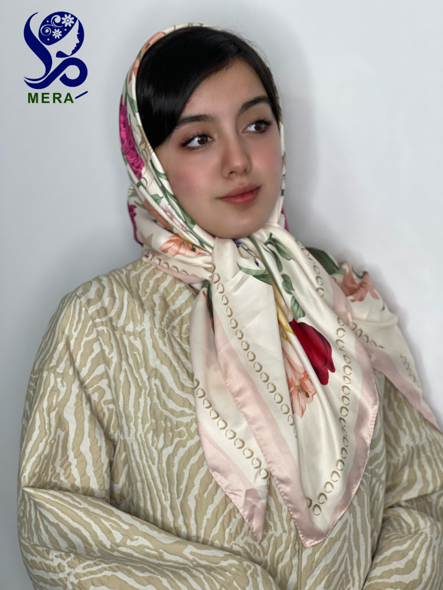 scarf (1) روسری طرح گل مینیمال